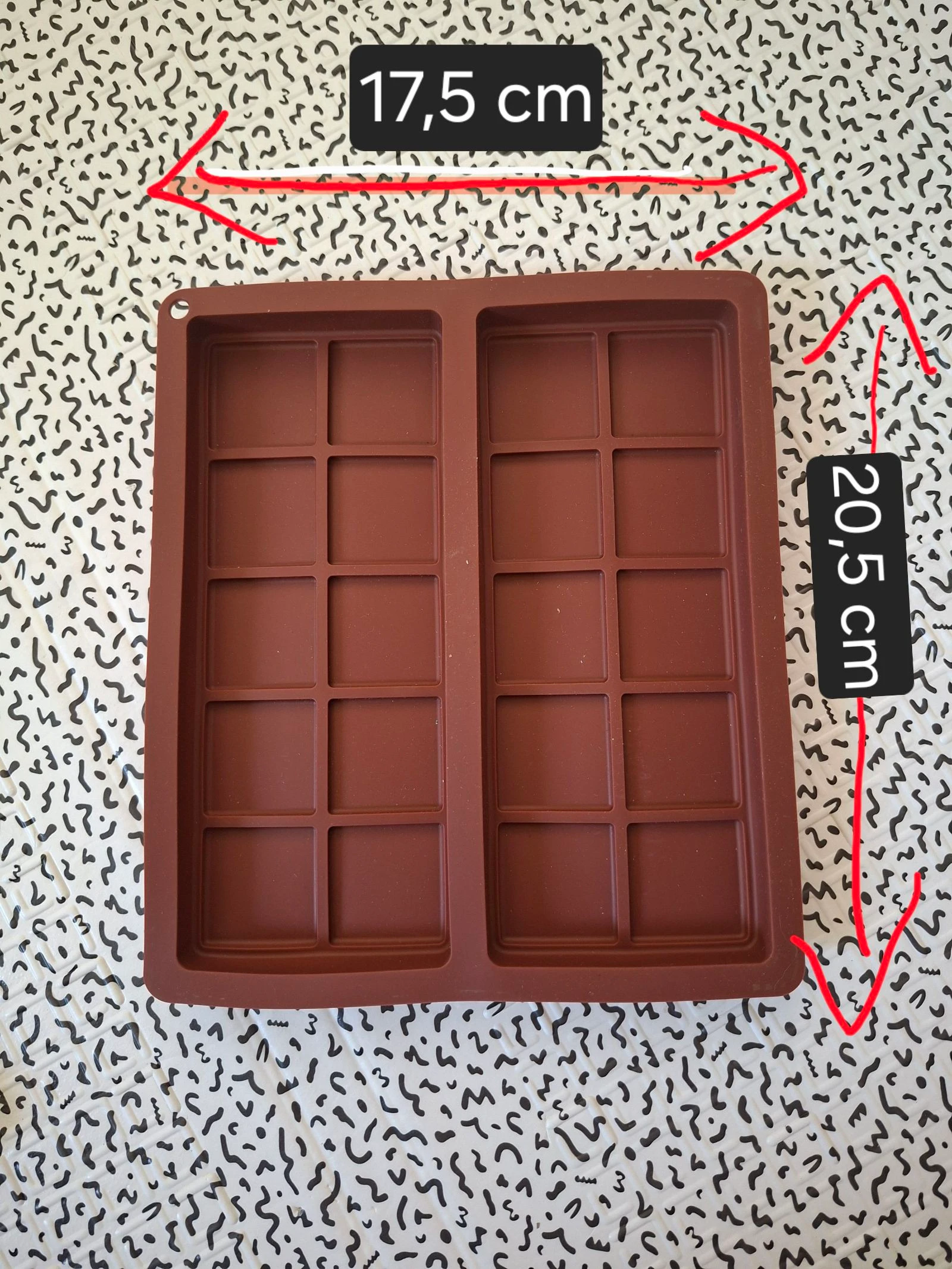 Molde de silicona para tabletas de chocolate – Doble molde – 17,5 x 20,5 cm – photo 3